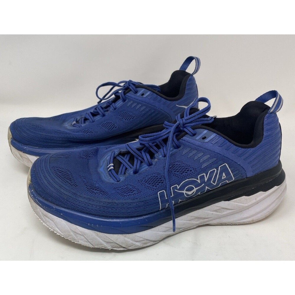 Hoka One One Bondi 6 Sneakers Shoes Size 10.5 Wide 2E Blue - 1019271-GBAN